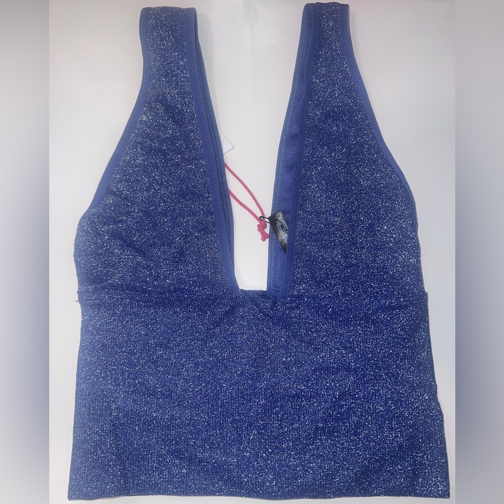 Urban Outfitters Glittery Blue Halter Top